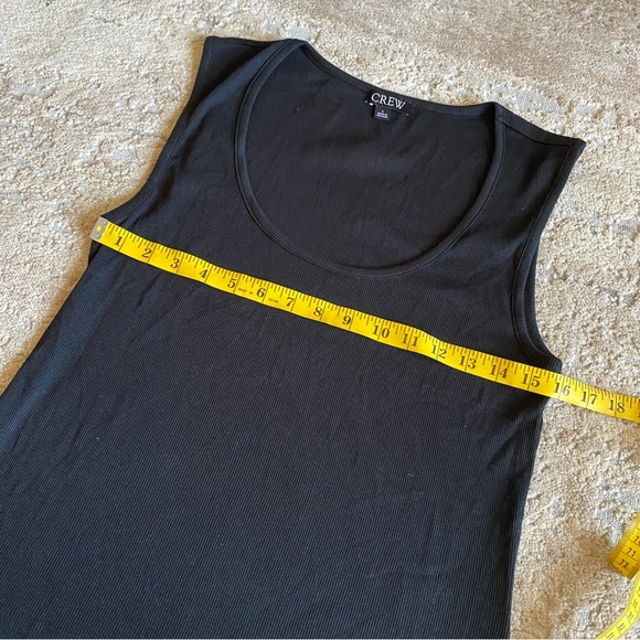 J Crew Ribbed Tank Top Solid Black Sleeveless Round Neck Cotton: Large - Picture 4 of 8